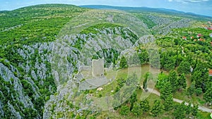 Drnis - Gradina fortress aerial shot