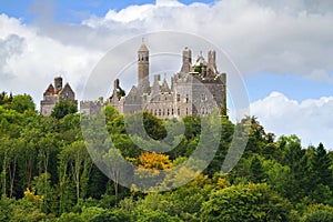 Dromore Castle on the hill