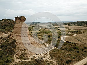 Dron view of a geologic formation.