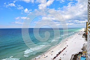 Drone Aerial Beach View of Panama City Beach, Florida, USA