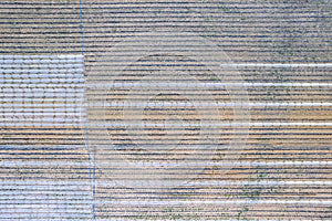 Drone Aerial Farmfield View, top down texture background, shot in Algarve region, Portugal photo