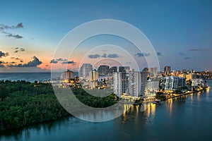 Drone Aerial of Fort Lauderdale Beach Skyline