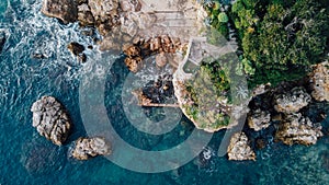 Drone aerial image of Baie des Milliardaires, Antibes, French Riviera