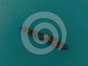 Drone Aerial Image of the S.S City of Adelaide shipwreck on Cockle Bay Magnetic Island in Townsville, Queensland