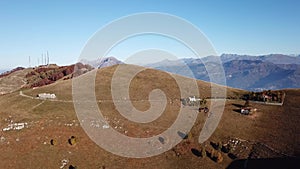 Drone aerial landscape at Linzone mountain during autumn season