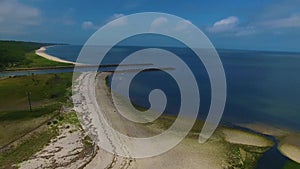 Drone aerial of long island coast line