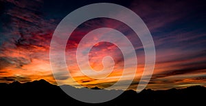 Aerial, Panoramic Sunset View Over Tubac Arizona photo