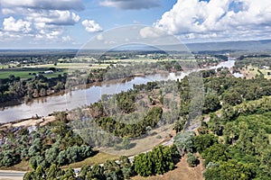 Drone aerial photograph of flooding in the Hawkesbury region of Australia