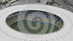 Drone, aerial shot of Maracana stadium in Rio de Janeiro