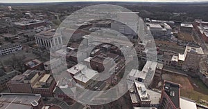 Drone Aerial Video of Buildings and Streets in Downtown Raleigh, NC