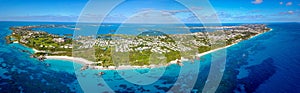 The drone aerial view of Bermuda island