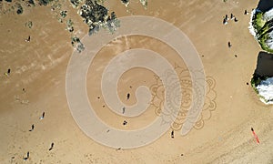 Drone aerial view of botany bay beach in Broadstairs Kent United Kingdom