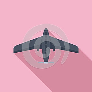 Drone aerial view icon flat vector. Smart digital map
