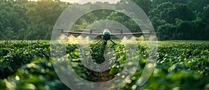 Drone Agritech: Enhancing Crop Growth. Concept Crop Monitoring, Precision Agriculture, Data