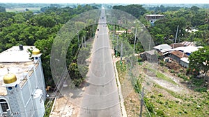 Drone Birds Eye View of buildings landmark of urban landscape skyline dhaka, bangladesh