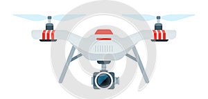 Drone with camcorder vector icon flat isolated