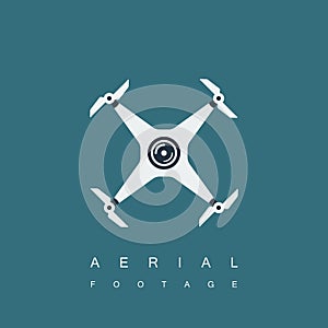 Drone with camera, aerial photography or footage concept