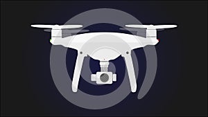 Drone with camera vector .UAV drone copter. Photo and video drone icon vector .drone copter flying with digital camera