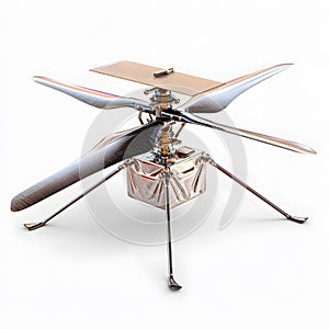 Drone Carrying Package in Mid-Air Isolated on White Background for Delivery and Technology Concept