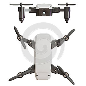 drone cemera front and top view