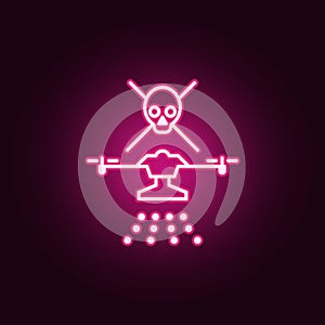 drone with chemical elements icon. Elements of Drones in neon style icons. Simple icon for websites, web design, mobile app, info