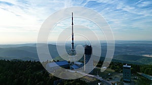Drone circles around Inselberg tower