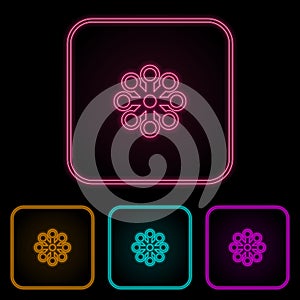 drone color neon set. Simple thin line, outline vector of drones icons for ui and ux, website or mobile application