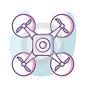 Drone Color Vector icon which can easily modify or edit