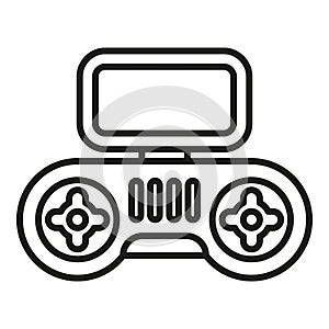 Drone control joystick icon outline vector. Mobile smart remote