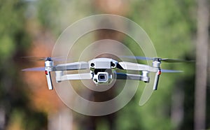 The drone copter flying