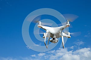 The drone copter flying