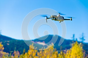 The drone copter flying