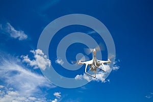The drone copter flying