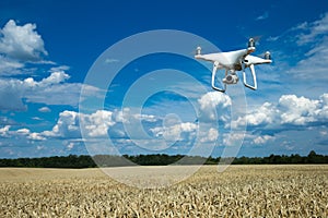 The drone copter flying