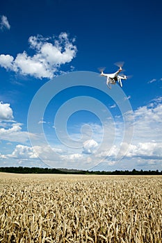 The drone copter flying