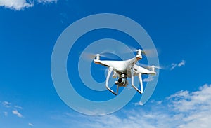 The drone copter flying