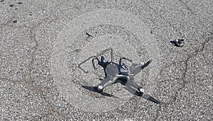 Drone Crash Quadcopter wreckage