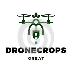 Drone Crops Icon Logo Design Template