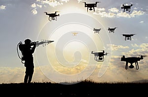 Drone defense systems and military solution for attack, war and privacy