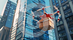 The Drone Delivering a Package.AI generated image
