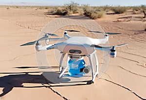 A drone delivering water in Africa