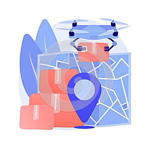 Drone delivery abstract concept vector illustration.