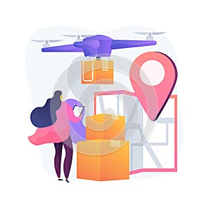 Drone delivery abstract concept vector illustration