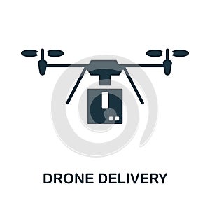 Drone Delivery icon. Monochrome simple Drone Delivery icon for templates, web design and infographics