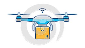 Drone Delivery Service, Modern Logistics Vector Icon Design, vector design Generative AI