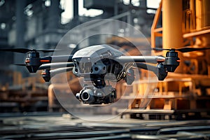 Drone equipped with thermal imaging cameras inspects infrastructure for potential faults and weaknesses. AI Generated