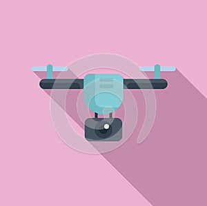 Drone filming icon flat vector. Control aero cinema operator