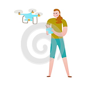 Drone Flat Illustration