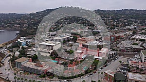 Drone flies over La Jolla, California