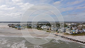 Drone flight Beach St Augustine FL Vilano beach point 2024